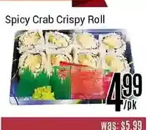 Nations Fresh Foods Spicy crab crispy roll offer