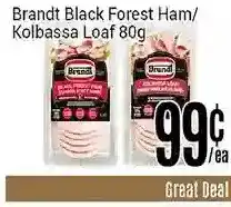 Nations Fresh Foods Brandt black forest ham/kolbassa loaf 80g offer