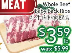 Ample Food Market Whole beef baby back ribs offer