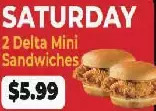 Ample Food Market 2 delta mini sandwiches offer