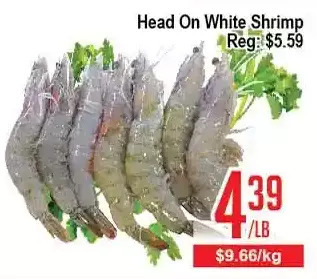 Skyland Foodmart Head on white shrimp offer