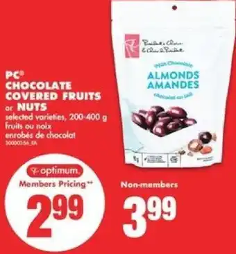 No Frills PC Chocolate Covered Fruits or Nuts 200-400 g offer
