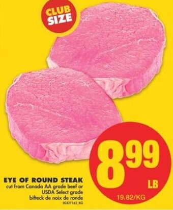 No Frills Eye of Round Steak offer