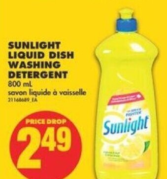 No Frills Sunlight Liquid Dish Washing Detergent 800 ml offer