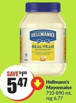 FreshCo Hellmann's Mayonnaise 710-890 ml offer