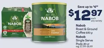FreshCo Nabob Roast & Ground Coffee 930g Nabob Single Serve Pods 30 ct offer