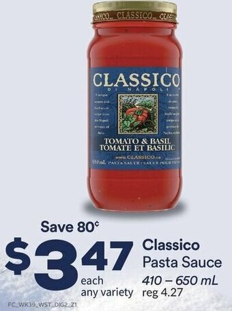 FreshCo Classico Pasta Sauce 410-650 ml offer