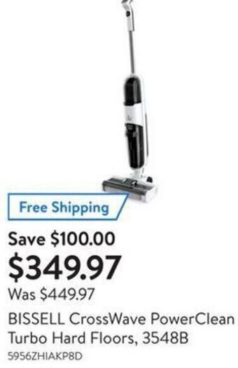 Walmart Bissell CrossWave PowerClean Turbo Hard Floors, 3548B offer