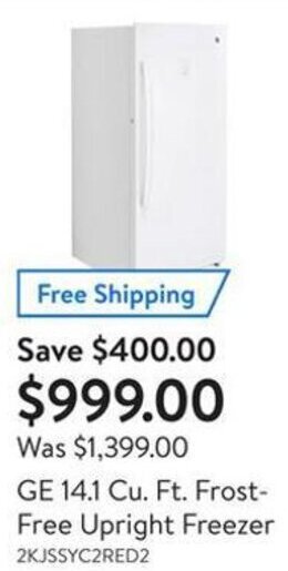 Walmart GE 14.1 Cu. Ft. Frost-Free Upright Freezer offer
