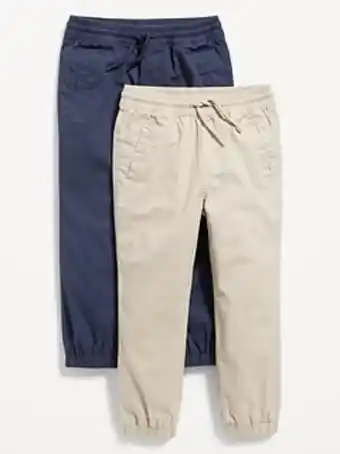 Old Navy Functional-drawstring canvas jogger pants 2-pack for toddler boys offer