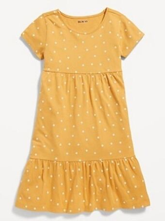 Old Navy Short-sleeve jersey-knit printed swing dress for girls offer
