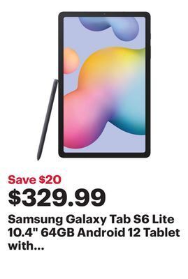 Best Buy Samsung galaxy tab s6 lite 10.4" 64gb android 12 tablet with snapdragon 720g 8-core processor - grey offer