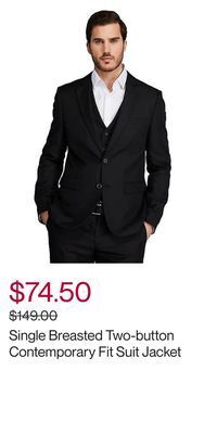 Hudson's Bay Single breasted two-button contemporary fit suit jacket offer