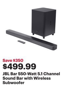 Best Buy Jbl bar 550-watt 5.1 channel sound bar with wireless subwoofer offer
