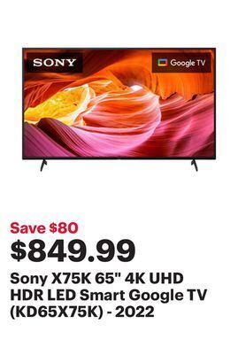 Best Buy Sony x75k 65" 4k uhd hdr led smart google tv (kd65x75k) - 2022 offer