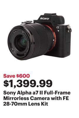 Best Buy Sony alpha a7 ii full-frame mirrorless camera with fe 28-70mm lens kit offer