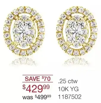 Charm Diamond .25 ctw 10k yg earrings offer