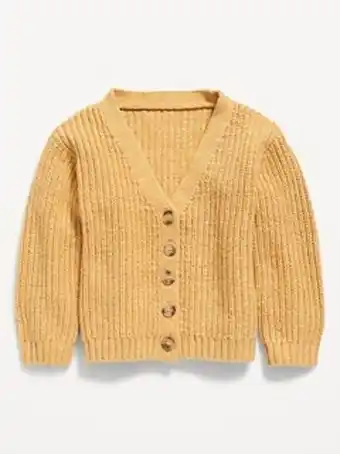 Old Navy V-neck button-front cardigan for toddler girls offer