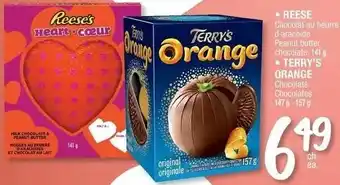 Jean Coutu Reese Peanut Butter Chocolate 141g, Terry's Orange Chocolates 147 g- 157g offer