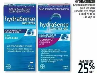 Jean Coutu Hydrasense Lubricant Eye drops 10ml, 2 x 10ml offer
