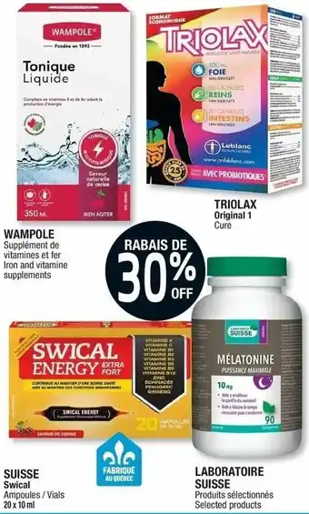 Jean Coutu Wampole Iron and Vitamin Supplements, Triolax Cure, Suisse Vials 20 x 10 ml, Laboratoire Suisse Selected Products offer