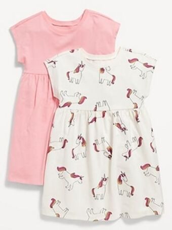 Old Navy Fit & flare printed jersey dress 2-pack for toddler girls offer