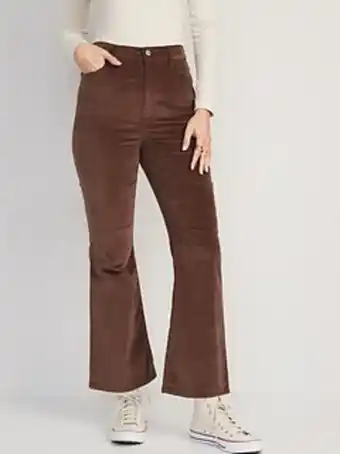 Old Navy Higher high-waisted cropped velvet flare pants for women offer