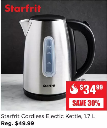 Kitchen Stuff Plus Starfrit cordless electric kettle offer