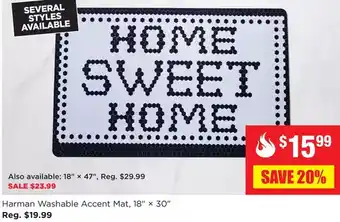 Kitchen Stuff Plus Harman washable accent mat offer