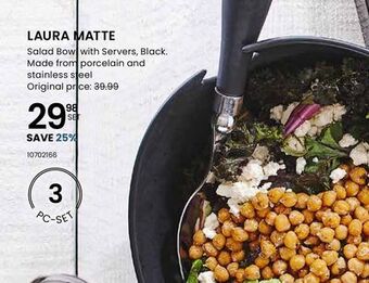Stokes Laura matte salad bowl with servers offer