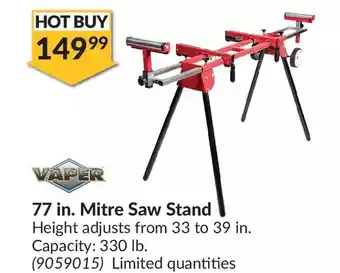 Princess Auto Vaper 77 in. mitre saw stand offer