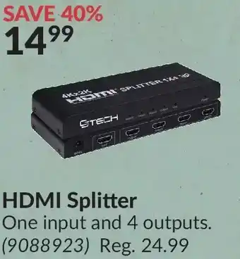 Princess Auto Hdmi splitter offer