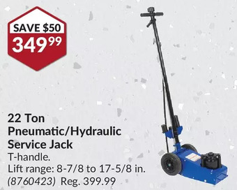Princess Auto Power fist 22 ton pneumatic/hydraulic service jack offer