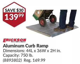 Princess Auto Erickson aluminum curb ramp offer