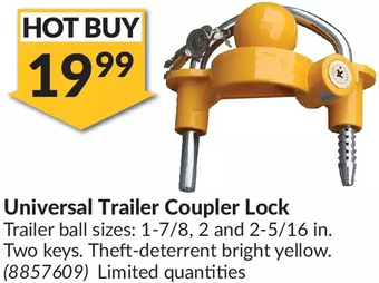Princess Auto Universal trailer coupler lock offer