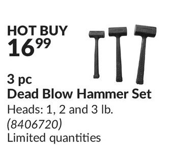 Princess Auto 3 pc dead blow hammer set offer