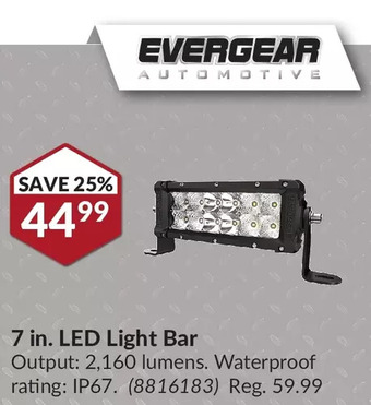Princess Auto Evergear 7 in. led light bar offer