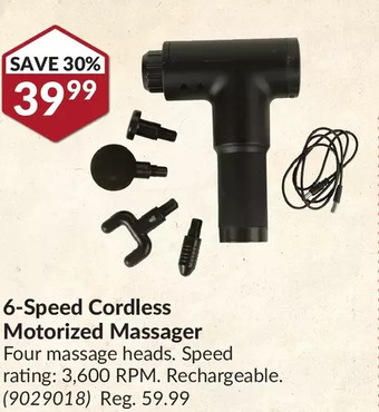 Princess Auto 6-speed cordless motorized massager offer