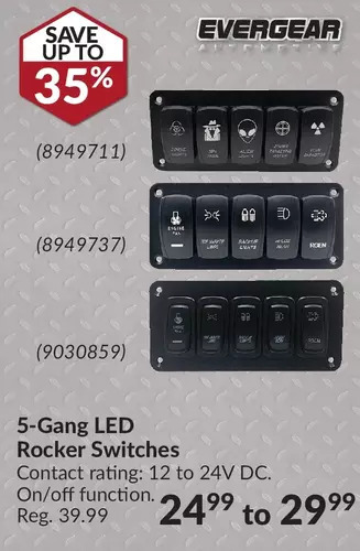 5-gang led rocker switches offer at Princess Auto 5-gang led rocker switches offer at Princess Auto