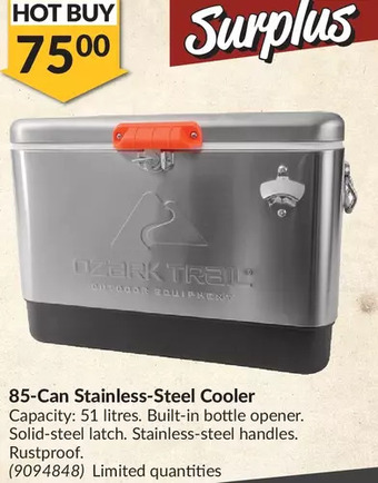 Princess Auto 85-can stainless-steel cooler offer