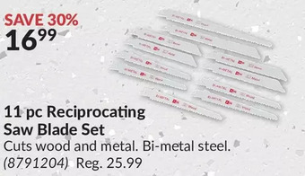 Princess Auto 11 pc reciprocating saw blade set offer