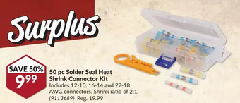 Princess Auto 50 pc solder seal heat shrink connector kit offer