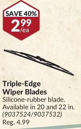 Princess Auto Triple-edge wiper blades offer