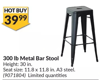 Princess Auto 300 lb metal bar stool offer