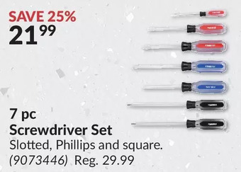 Princess Auto 7 pc screwdriver set offer