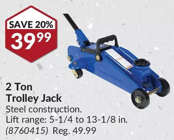 Princess Auto 2 ton trolley jack offer