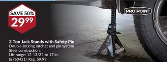 Princess Auto Pro-point 3 ton jack stands with safety pin offer