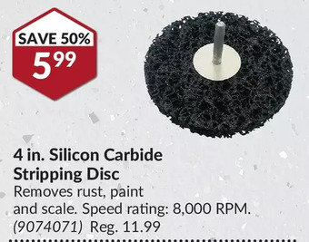 Princess Auto 4 in. silicon carbide stripping disc offer
