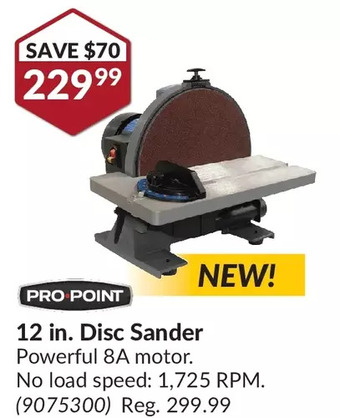 Princess Auto Pro•point 12 in. disc sander offer