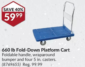 Princess Auto 660 lb fold-down platform cart offer